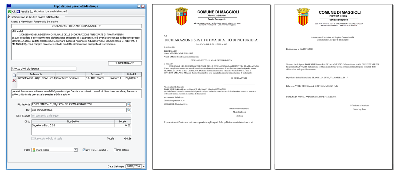 Stampe Dichiarazione ed Attestazione