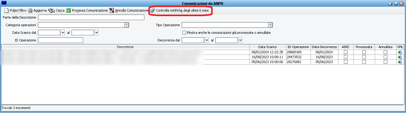 Comunicazioni da ANPR