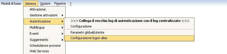 Configurazione Logon Alias