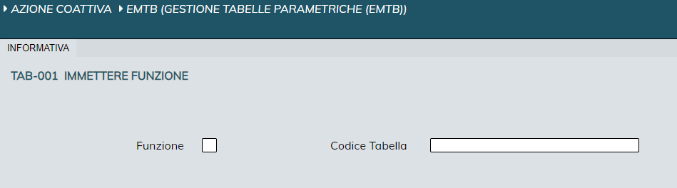 Gestione tabelle parametriche (EMTB)