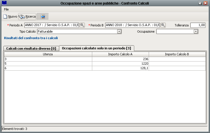 Confronto calcoli con dati trascodificati