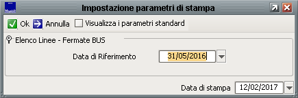 Impostazione parametri di stampa