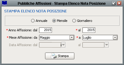 Stampa elenco nota posizione