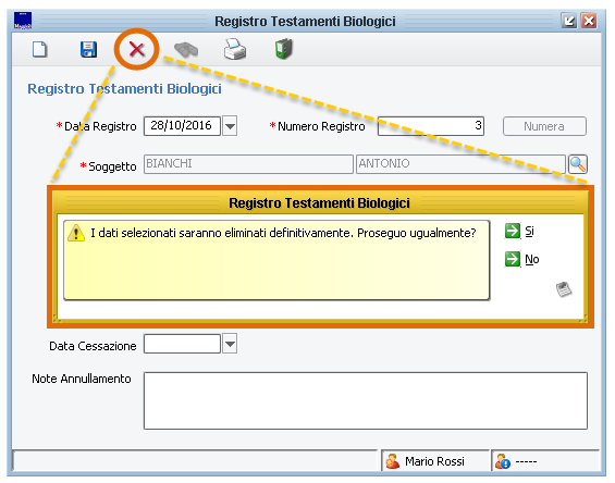 Elimina Dichiarazione