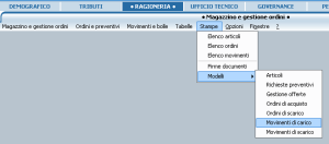 Creazione nuovo modello di stampa per i movimenti di carico/scarico.