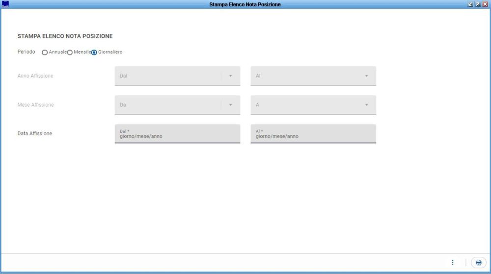 Stampa Nota Posizione Prenotazione