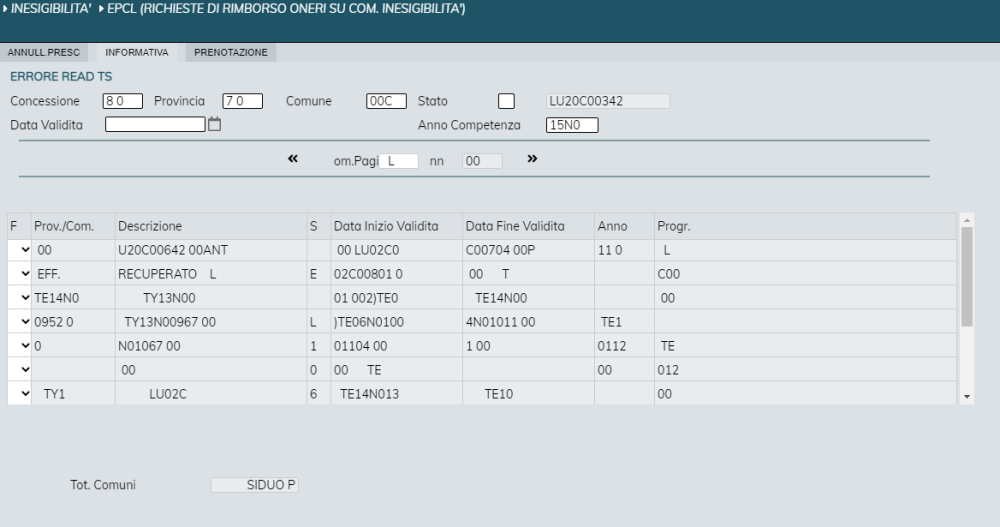 Richieste di rimborso oneri su com. inesigibilità (EPCL)