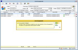 Messaggio in creazione di documenti contabili