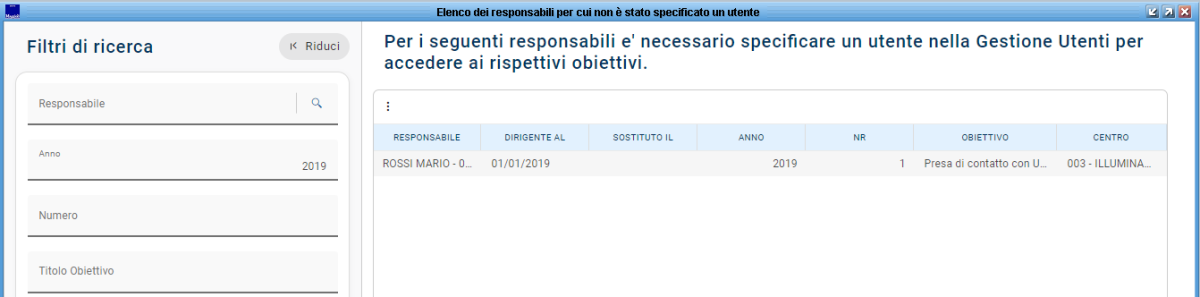 Griglia con elenco responsabili privi di utenza