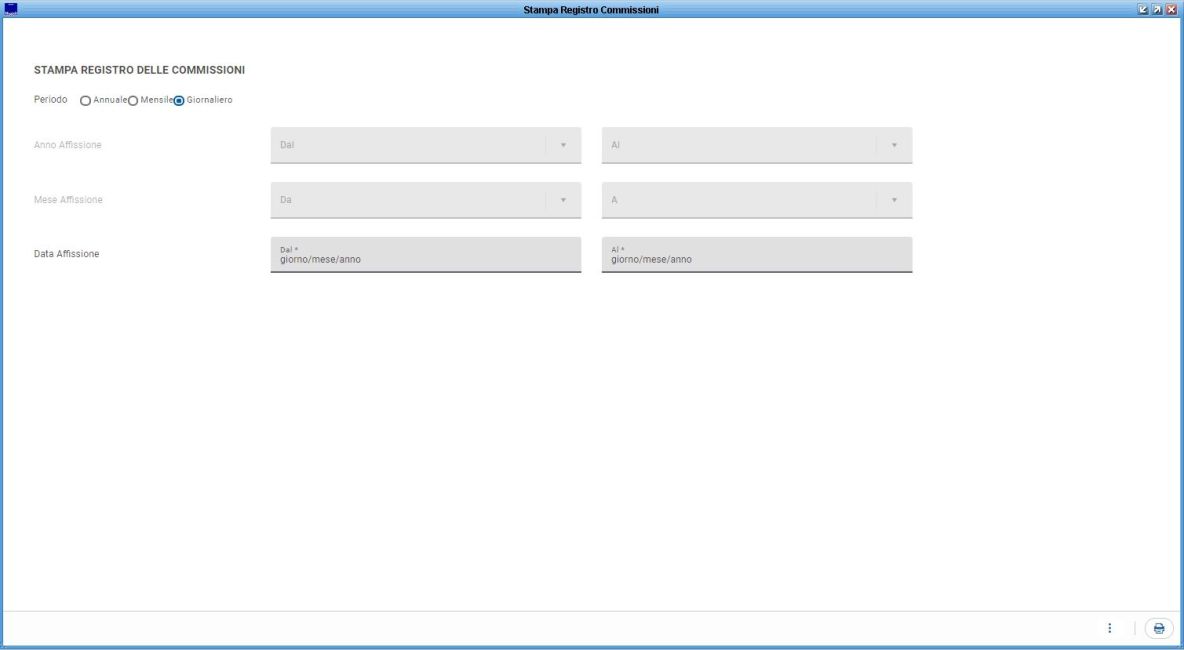 Stampa registro commissioni
